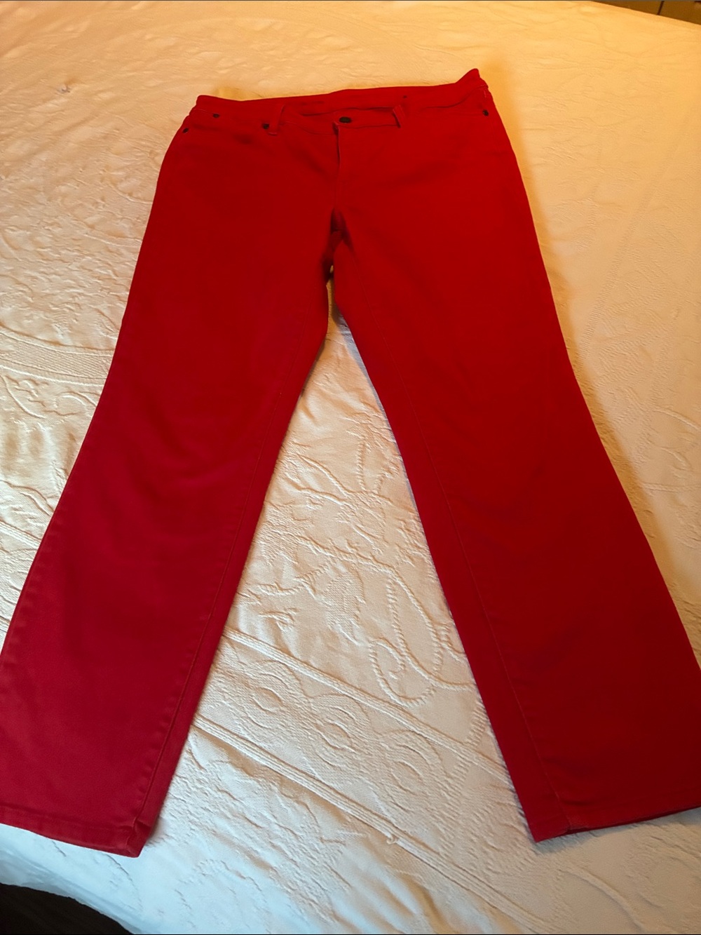 Talbots Flawless Slim Ankle Jeans - 12 - Red